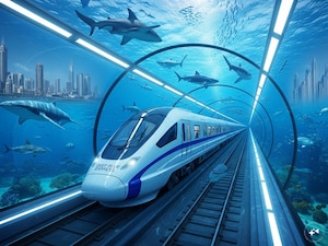 India to Dubai in Just 2 Hours by Train Viral Video Sparks Buzz Over Underwater Supersonic Rail Project