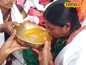 నువ్వుల నూనె తాగుతున్న తొడసం వంశ ఆడపడుచు 