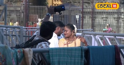 తిరుమల ఆలయం ముందర నూతన జంట ఫోటోషూట్ కలకలం..!