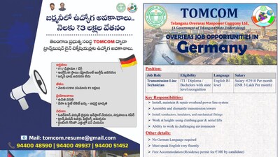 TOMCOM Offers Lucrative Transmission Line Technician Jobs in Germany with Govt Assurance