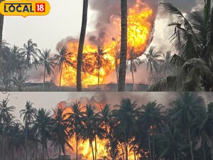 कोनासीमा में ONGC गैस पाइपलाइन लीक, भयंकर आग, गांव खाली कराया गया.