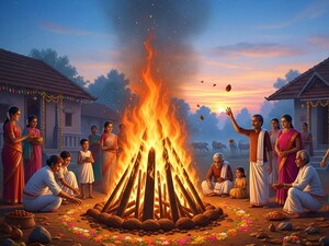 भोगी 2026: नाम की उत्पत्ति और भोगी की आग का महत्व जानें.