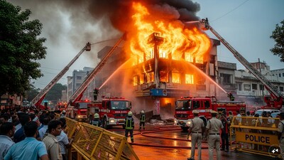 Massive Fire Engulfs Nampally Furniture Shop, Major Disaster Averted