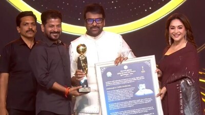 Chiranjeevi Honored with NTR National Award at Gaddar Film Awards