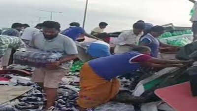Nellore Accident: Humanity Lost as Crowd Loots Cool Drinks, Ignores Injured Driver