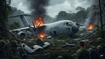 কলম্বিয়ান বিমান বাহিনীর বিমান দুর্ঘটনায় ১১০ সেনা নিহত হওয়ার আশঙ্কা