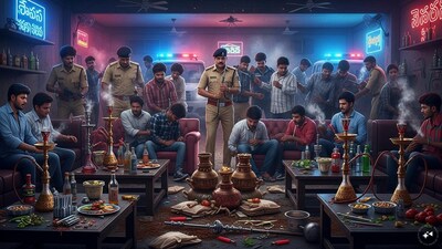 Hyderabad Police Raid Illegal Hookah Center, 38 Arrested; Owners Absconding