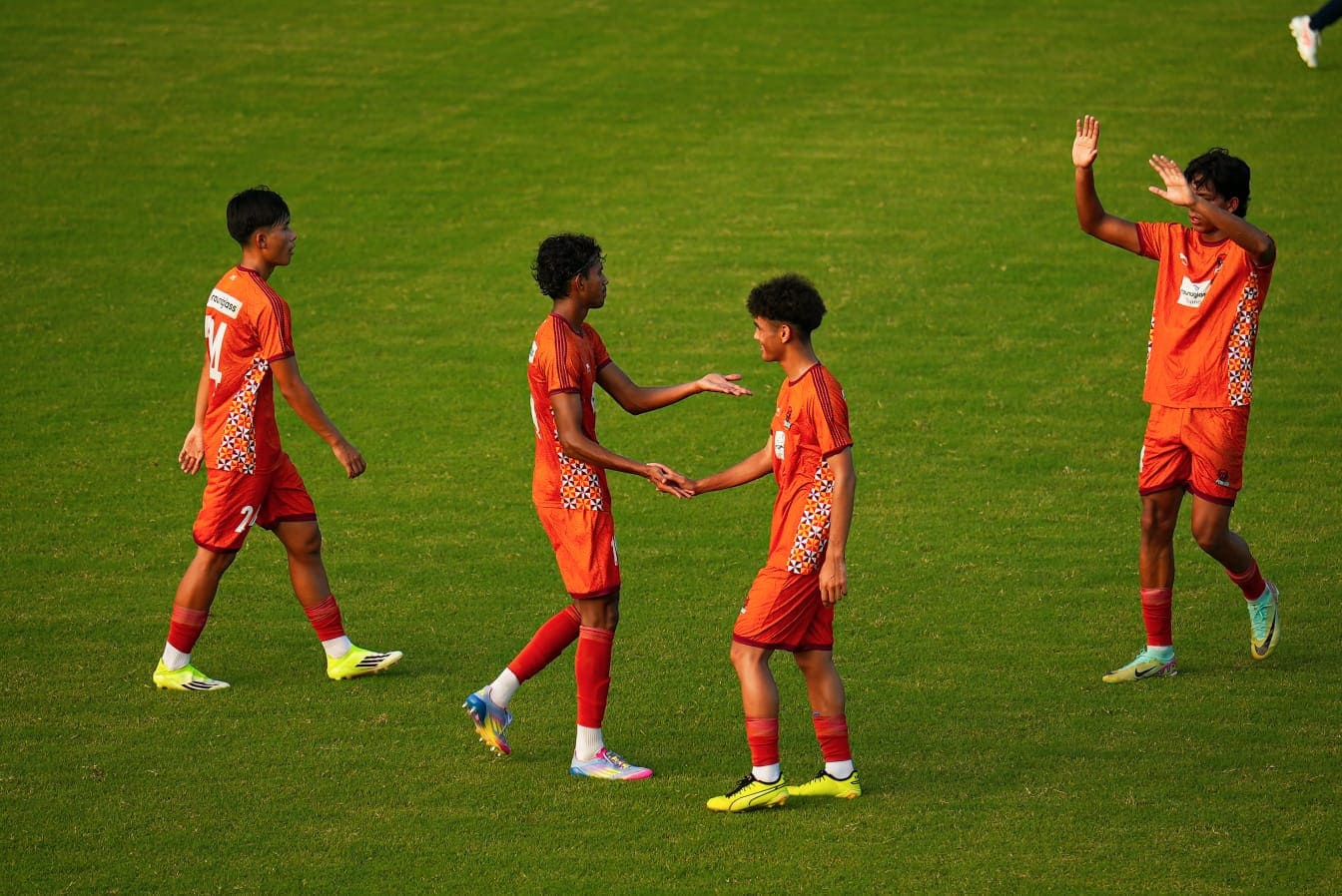 Punjab FC celebrating the goal against Avispa