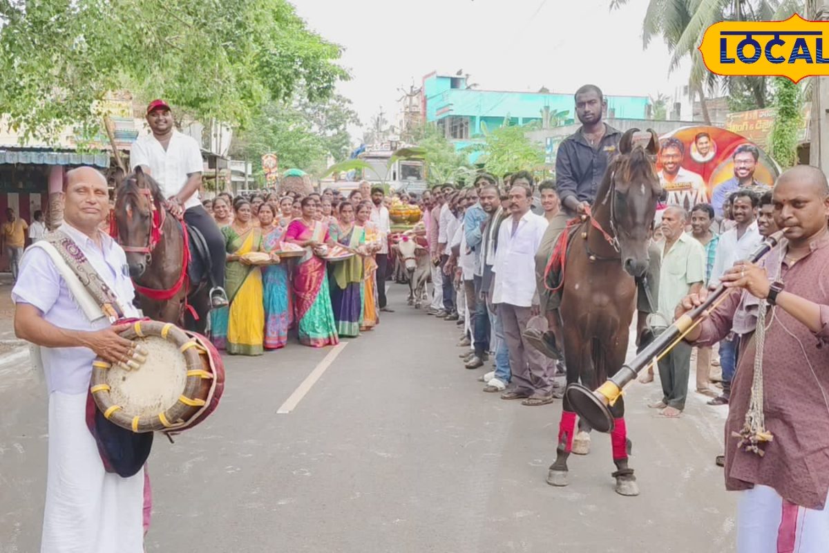 Ashada Masam: గుర్రాలపై మహాలక్ష్మి అమ్మవారికి ఆషాడ మాసం సారె ఊరేగింపు.. కోనసీమలో వైభవంగా జాతర!