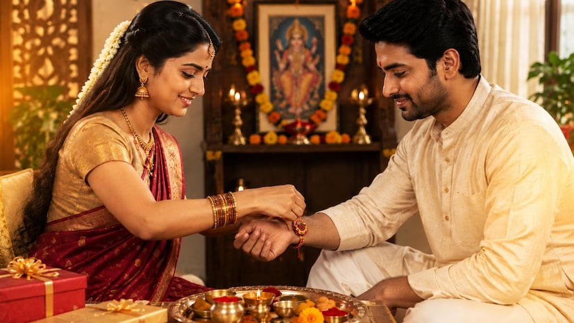 రక్షాబంధన్ పండుగ అన్నాచెల్లెళ్లు, అక్కాతమ్ముళ్ల మధ్య ప్రేమ, ఆప్యాయతకు ప్రతీకగా జరుపుకుంటారు. ఈ రోజున సోదరి తన సోదరుడి చేతికి రాఖీ కట్టి, అతని సంతోషం, ఆరోగ్యం, ఆయురారోగ్యం కోసం ప్రార్థిస్తుంది. సోదరుడు కూడా తన సోదరికి అండగా ఉంటానని మాట ఇస్తూ బహుమతి ఇస్తాడు. రాఖీ కట్టే సమయంలో కొన్ని కుటుంబాల్లో తమకు ఉన్న సంప్రదాయాలను పాటిస్తారు. అయితే సాధారణంగా పూజా పళ్లెం సిద్ధం చేసి, బొట్టు, అక్షతలు, రాఖీ, హారతి, మిఠాయిలతో పూజను పూర్తి చేస్తారని జ్యోతిష్యులు ప్రశాంత్ శర్మ తెలిపారు. రక్షాబంధన్ పండుగ అన్నాచెల్లెళ్లు, అక్కాతమ్ముళ్ల మధ్య ప్రేమ, ఆప్యాయతకు ప్రతీకగా జరుపుకుంటారు. ఈ రోజున సోదరి తన సోదరుడి చేతికి రాఖీ కట్టి, అతని సంతోషం, ఆరోగ్యం, ఆయురారోగ్యం కోసం ప్రార్థిస్తుంది. సోదరుడు కూడా తన సోదరికి అండగా ఉంటానని మాట ఇస్తూ బహుమతి ఇస్తాడు. రాఖీ కట్టే సమయంలో కొన్ని కుటుంబాల్లో తమకు ఉన్న సంప్రదాయాలను పాటిస్తారు. అయితే సాధారణంగా పూజా పళ్లెం సిద్ధం చేసి, బొట్టు, అక్షతలు, రాఖీ, హారతి, మిఠాయిలతో పూజను పూర్తి చేస్తారని జ్యోతిష్యులు ప్రశాంత్ శర్మ తెలిపారు.