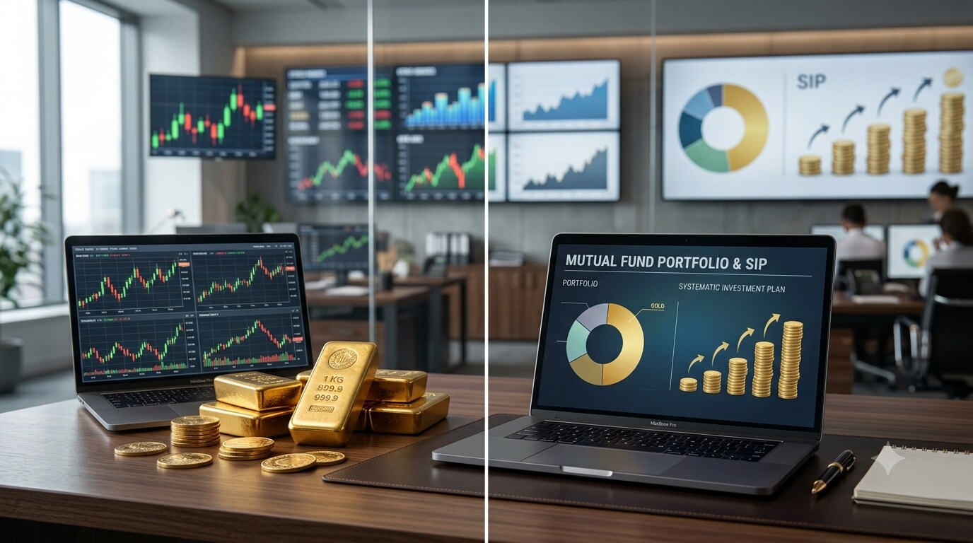 Gold ETF లేదా Gold FoF.. ఏది ఎంచుకోవాలి?<br />గోల్డ్ ETF, గోల్డ్ FoFలో ఏది అనుకూలమన్నది ఒక్కో పెట్టుబడిదారుడి అవసరాలపై ఆధారపడి ఉంటుంది. ఇప్పటికే డీమ్యాట్, ట్రేడింగ్ ఖాతా ఉన్నవారు, ఎక్స్ఛేంజ్లో నేరుగా ట్రేడ్ చేయాలనుకునేవారు గోల్డ్ ETF నిర్మాణాన్ని పరిశీలించవచ్చు. మరోవైపు డీమ్యాట్ ఖాతా లేకుండా మ్యూచువల్ ఫండ్ మార్గంలో బంగారంలో పెట్టుబడి పెట్టాలనుకునేవారు, ముఖ్యంగా SIP ద్వారా క్రమం తప్పకుండా పెట్టుబడి చేయాలనుకునేవారు గోల్డ్ FoFను పరిశీలించవచ్చు. అయితే బంగారం ధరలు ఎప్పుడూ ఒకే దిశలో కదలవు. మార్కెట్ పరిస్థితులు, అంతర్జాతీయ బంగారం ధరలు, కరెన్సీ మార్పులు, వడ్డీ రేట్లు, ద్రవ్యోల్బణం వంటి అనేక అంశాలు బంగారం విలువను ప్రభావితం చేయవచ్చు. అందువల్ల Gold ETF లేదా Gold FoFలో పెట్టుబడి పెట్టే ముందు మీ పెట్టుబడి లక్ష్యం, రిస్క్ సామర్థ్యం, కాలపరిమితి, మొత్తం ఖర్చులను పరిశీలించడం అవసరం. పెట్టుబడి నిర్ణయం తీసుకునే ముందు సంబంధిత ఫండ్ డాక్యుమెంట్లు, ఛార్జీలు, పన్ను నిబంధనలను కూడా పరిశీలించడం మంచిది. Gold ETF లేదా Gold FoF.. ఏది ఎంచుకోవాలి?<br />గోల్డ్ ETF, గోల్డ్ FoFలో ఏది అనుకూలమన్నది ఒక్కో పెట్టుబడిదారుడి అవసరాలపై ఆధారపడి ఉంటుంది. ఇప్పటికే డీమ్యాట్, ట్రేడింగ్ ఖాతా ఉన్నవారు, ఎక్స్ఛేంజ్లో నేరుగా ట్రేడ్ చేయాలనుకునేవారు గోల్డ్ ETF నిర్మాణాన్ని పరిశీలించవచ్చు. మరోవైపు డీమ్యాట్ ఖాతా లేకుండా మ్యూచువల్ ఫండ్ మార్గంలో బంగారంలో పెట్టుబడి పెట్టాలనుకునేవారు, ముఖ్యంగా SIP ద్వారా క్రమం తప్పకుండా పెట్టుబడి చేయాలనుకునేవారు గోల్డ్ FoFను పరిశీలించవచ్చు. అయితే బంగారం ధరలు ఎప్పుడూ ఒకే దిశలో కదలవు. మార్కెట్ పరిస్థితులు, అంతర్జాతీయ బంగారం ధరలు, కరెన్సీ మార్పులు, వడ్డీ రేట్లు, ద్రవ్యోల్బణం వంటి అనేక అంశాలు బంగారం విలువను ప్రభావితం చేయవచ్చు. అందువల్ల Gold ETF లేదా Gold FoFలో పెట్టుబడి పెట్టే ముందు మీ పెట్టుబడి లక్ష్యం, రిస్క్ సామర్థ్యం, కాలపరిమితి, మొత్తం ఖర్చులను పరిశీలించడం అవసరం. పెట్టుబడి నిర్ణయం తీసుకునే ముందు సంబంధిత ఫండ్ డాక్యుమెంట్లు, ఛార్జీలు, పన్ను నిబంధనలను కూడా పరిశీలించడం మంచిది.