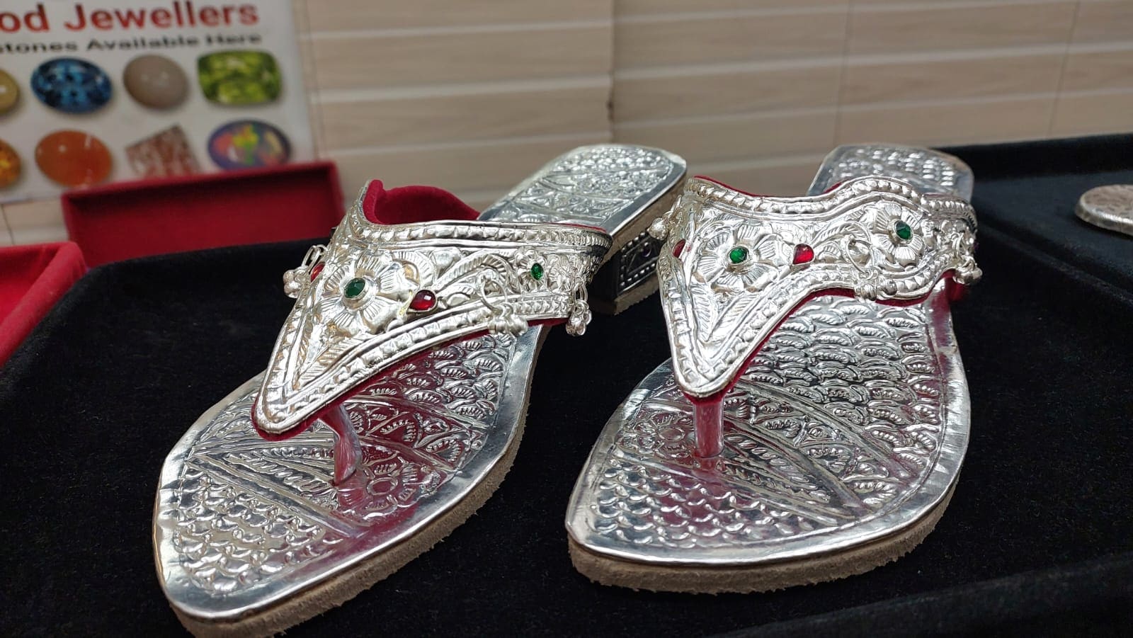 Buy Silver Slippers Silver Royal Chappal. size 9.5 Inch Online in India -  Etsy