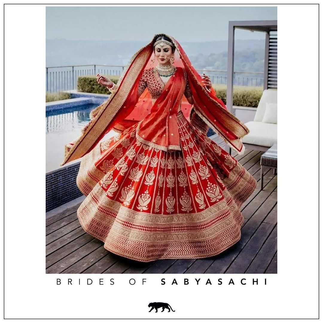 Deep Red Bridal Gotta Patti and Zardozi Lehenga KARNAVATI | Bridal lehenga  red, Raw silk lehenga, Wedding lehenga designs