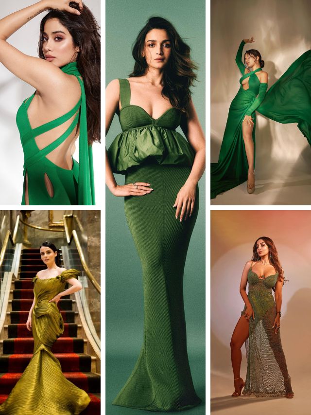 Buy Stylish Dark Green Party Wear Gown for Girls | Gowns