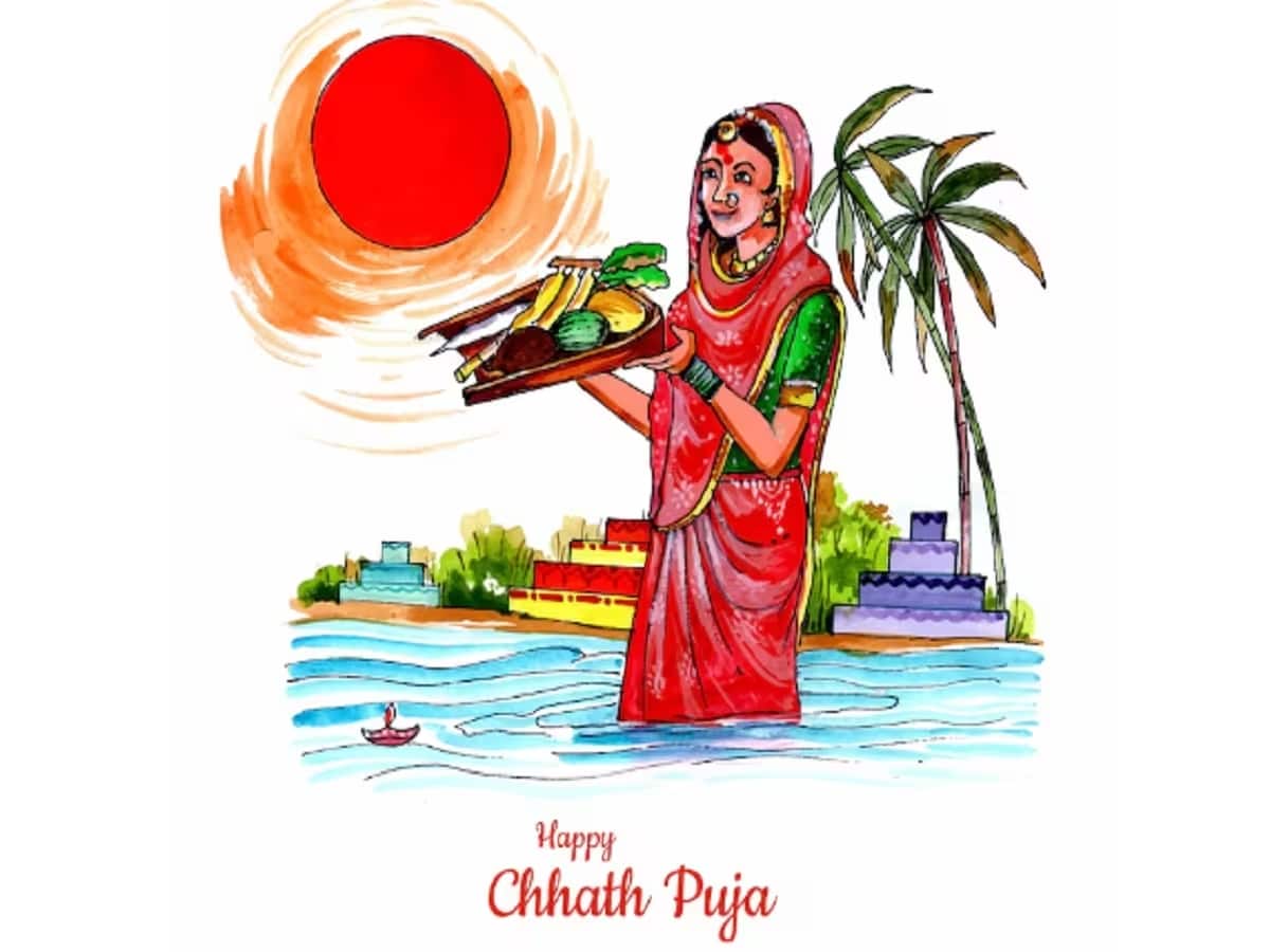 Chhath Puja Drawing / How to draw Chhath Puja festival / Chhath Puja  scenery painting easy छठ पूजा | Scenery paintings, Drawings, Easy drawings