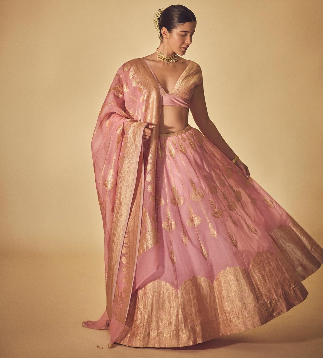 Buy Pink Rayon Crepe Round Embellished Pre-draped Lehenga Saree For Women  by RI.Ritu Kumar Online at Aza Fashions.
