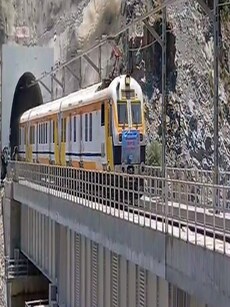 Railways conducts trial run of MEMU train on world highest bridge