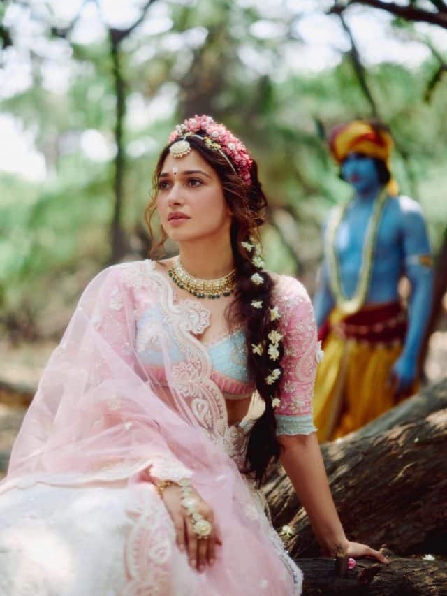 Tamannaah Bhatia's Modern-Day Radha Look In Pastel Lehenga