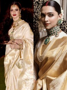 From Rekha To Deepika Padukone: Bollywood Beauties Who Aced The Golden Saree Look