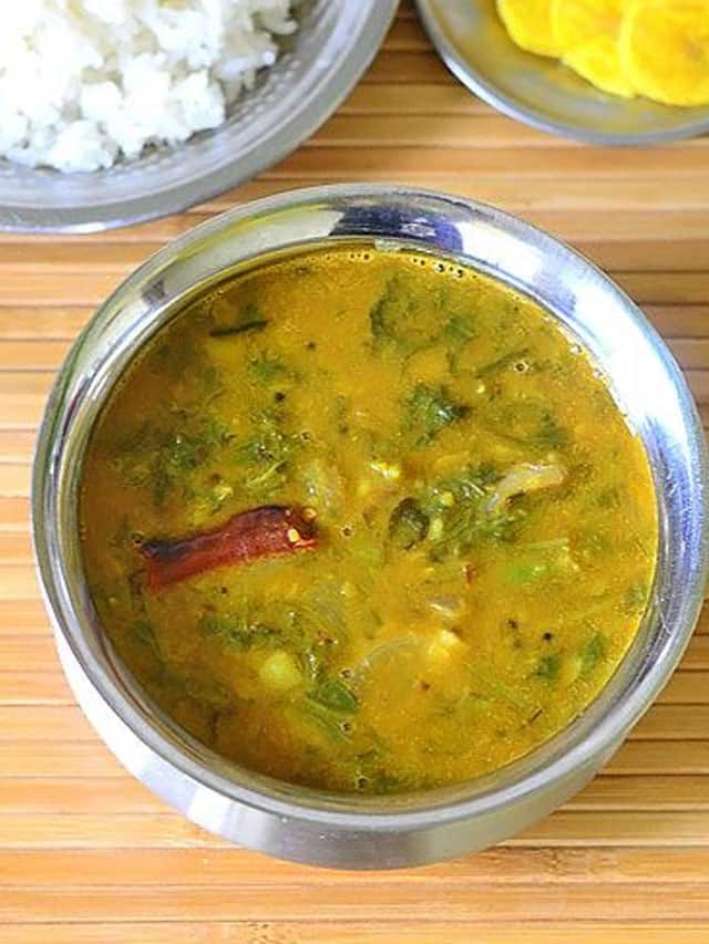 Yummy South Indian Spinach Sambar Recipe