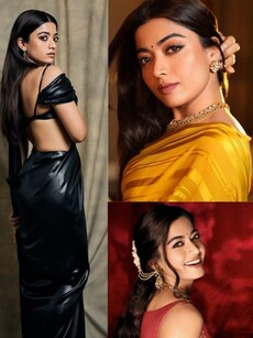 Rashmika Mandana dreamy sarees: Edgy black to sunshine yellow, more