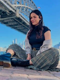 Shehnaaz Gill&rsquo;s beach style in black bodysuit, unzipped shorts; pics