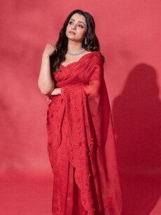 10 stunning partywear sarees worn by Trisha Krishnan