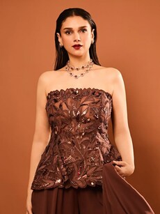 Aditi Rao Hydari dazzles in a peplum top and sharara set