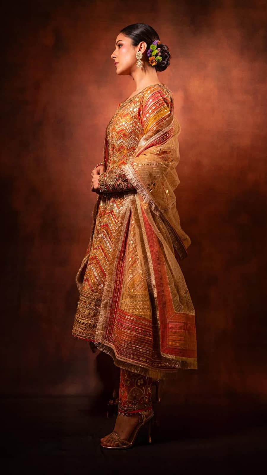 shehnaaz gill dress designer Shehnaaz Gill in Oxblood Dress with Baroque Handwork Nikita Mhaisalkar