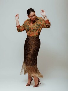 Kareena Kapoor’s fringe skirt and bold shirt style makes a statement