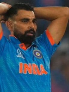 When did Mohammed Shami last play for India and what were his stats?